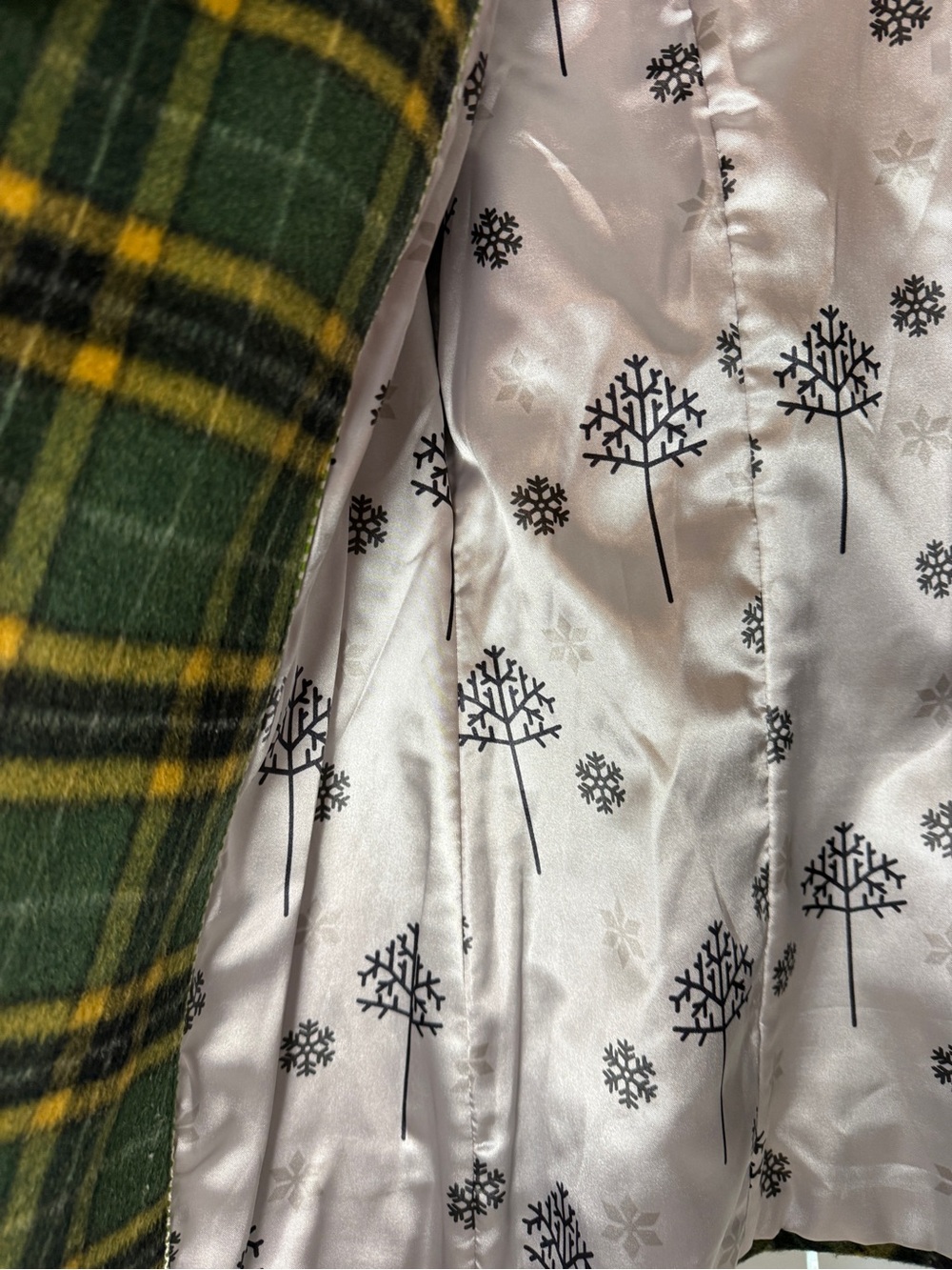Soia & Kyo Green and Yellow lined Plaid Peacoat - Picture 3 of 5